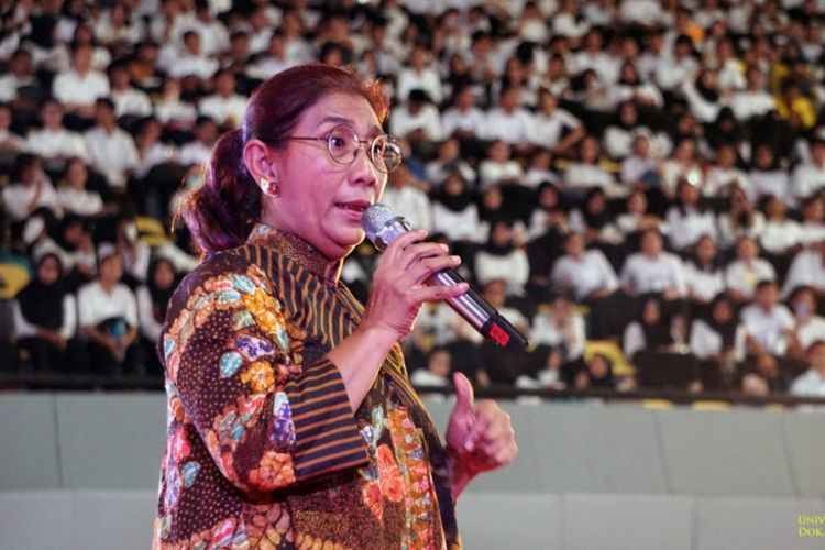 OKK UI 2018 menyelenggarakan seminar bertema ?Mengoptimalkan Potensi Indonesia.? dan mengundang Menteri Kelautan dan Perikanan Susi Pudjiastuti (13/5/2018). 