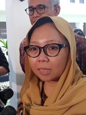 Alissa Wahid saat mendatangi Kantor Kementerian Koordinator bidang Pembangunan Manusia dan Kebudayaan, Jalan Medan Merdeka Barat, Jakarta Pusat, Selasa (19/11/2019).