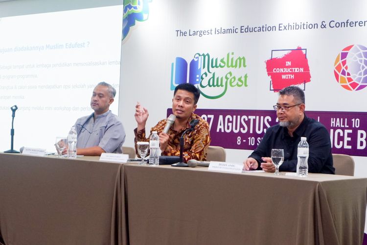 Konferensi pers Muslim Edufest digelar pada Rabu 24 Mei 2023 di Hotel Gren Alia, Jakarta Pusat.