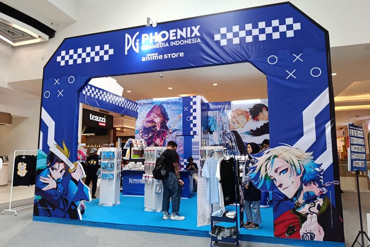 Booth Phoenix Gramedia Indonesia di Merah Merah Anime Japan 2026 di Gandaria City Mall, Jakarta Selatan, Sabtu (30/5/2026).