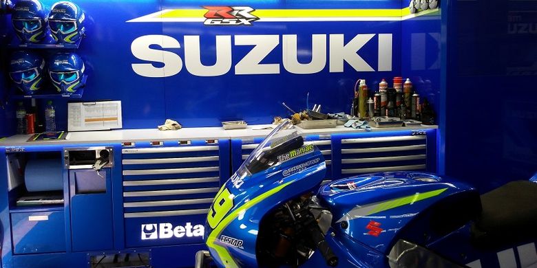 Paddock MotoGP Suzuki Esctar di Sirkuit Sepang, Malaysia, Jumat(27/10/2017)
