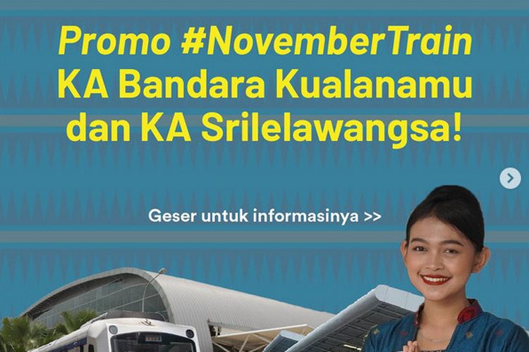 Tangkapan layar promo tiket kereta KAI Bandara November 2023.