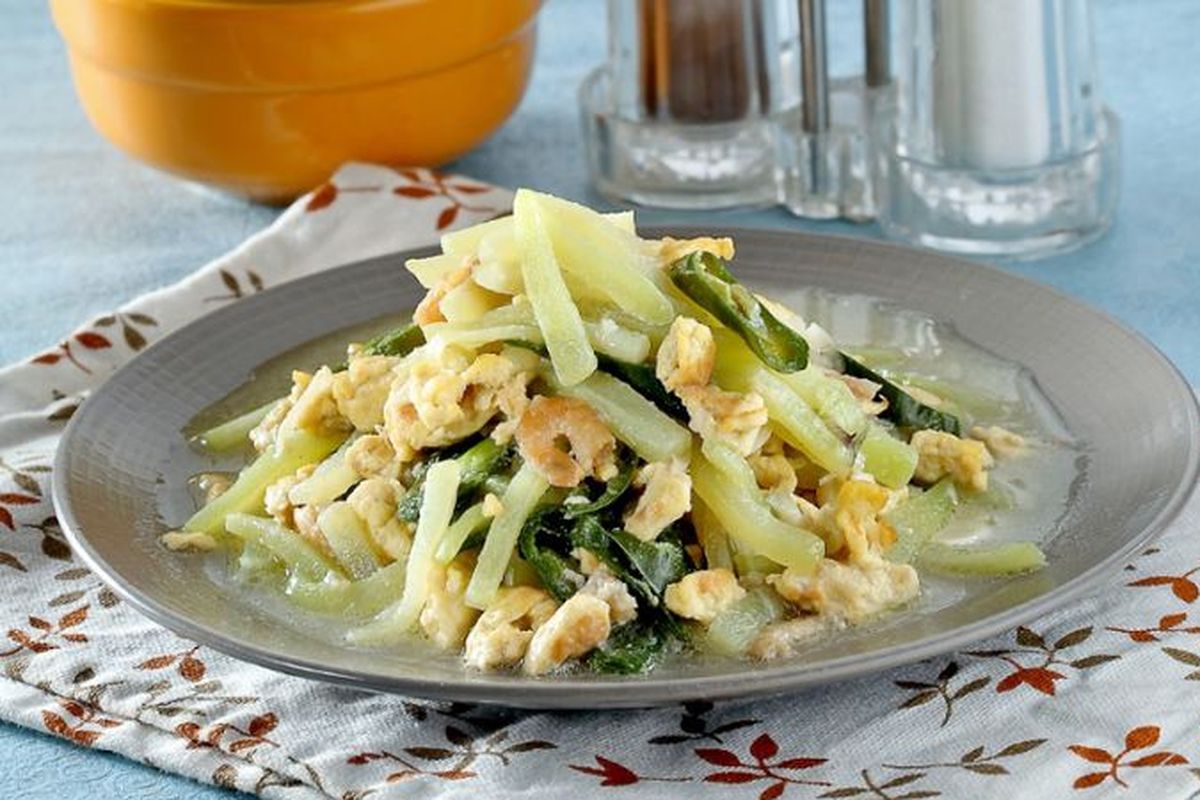 Tumis labu telur. 