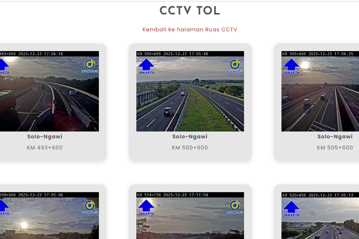 CCTV Ruas Tol Solo-Ngawi Sabtu (23/12/2023) 