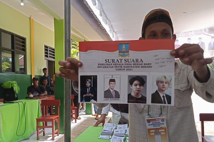 Ada Foto Personil BTS di Surat Suara Calon Kades di Serang