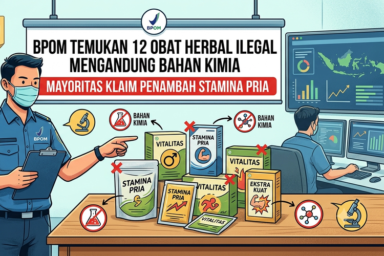 BPOM Temukan 12 Obat Herbal Ilegal Mengandung Bahan Kimia, Mayoritas Penambah Stamina Pria