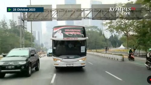 Sebelum Tumpangi Rantis Maung ke KPU, Prabowo, Gibran, dan Ketum Parpol KIM Naik Bus ke Taman Suropati