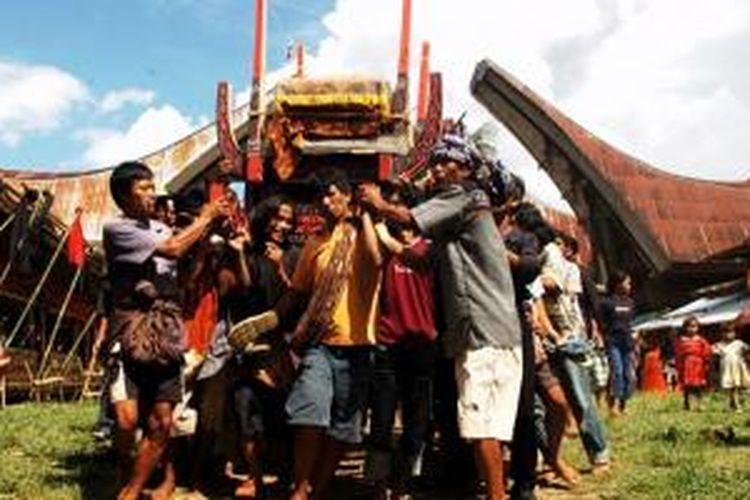 Upacara pemakaman Rambu Solo di Tana Toraja, Sulawesi Selatan.