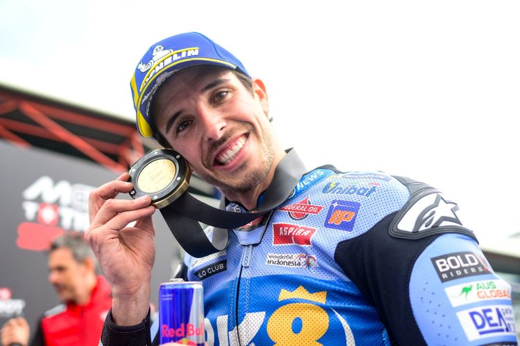 Alex Marquez saat berlaga pada MotoGP Inggris 2025