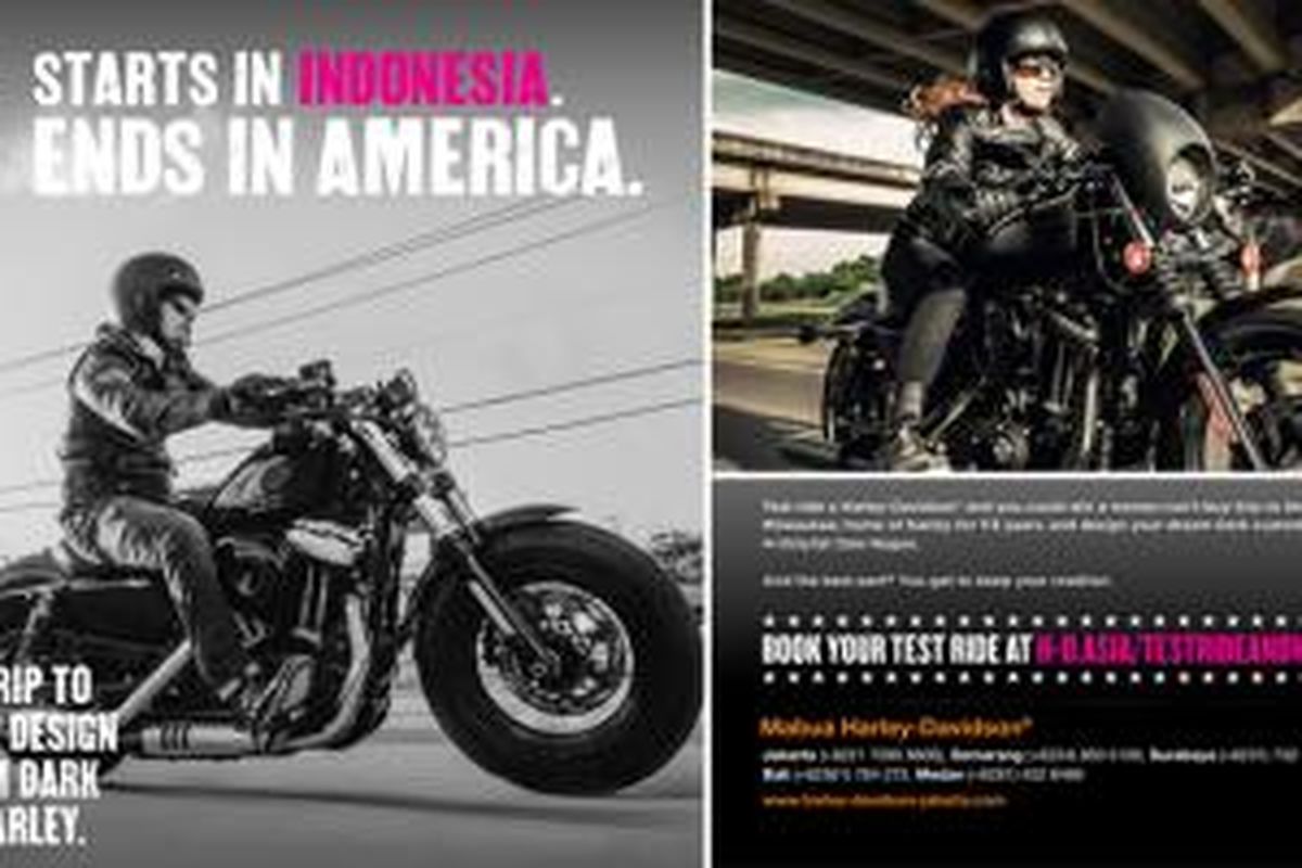 Test ride Harley-Davidson berkesempatan jalan-jalan ke Amerika Serikat plus mendapat satu unit H-D Dark Custom.