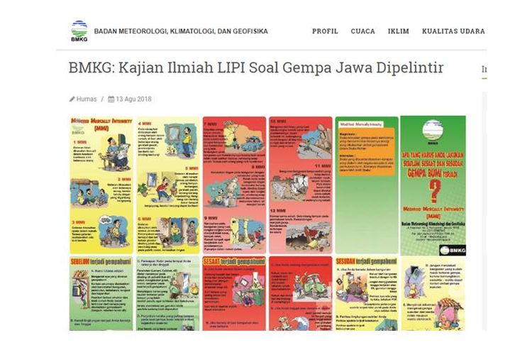 Klarifikasi dari BMKG dan LIPI terkait pemberitaan yang beredar di masyarakat mengenai pergerakan lempeng Jawa.