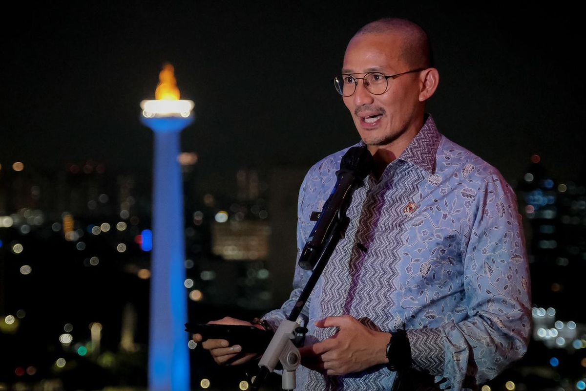 Menteri Pariwisata dan Ekonomi Kreatif (Menparekraf) Sandiaga Uno dalam Syukuran Tim Media KTT G20