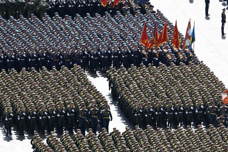 Parade militer di Moskwa, 9 Mei 2022.