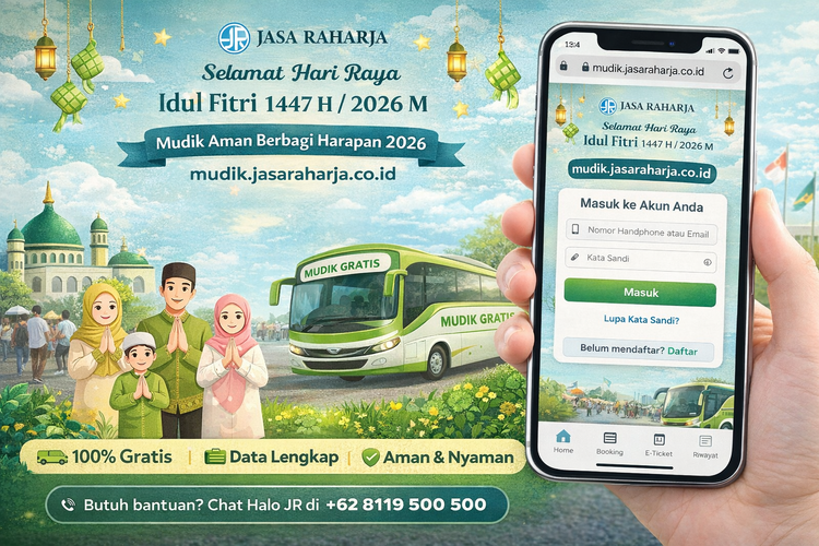 Mudik Gratis Jasa Raharja 2026, Ini Cara Daftar di mudik.jasaraharja.co.id dan Syaratnya.