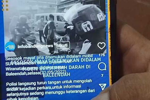 Video Viral Temuan Mayat Bersimbah Darah di Mobil, Polsek Baleendah: Bukan Penganiayaan, melainkan Pecah Pembuluh Darah