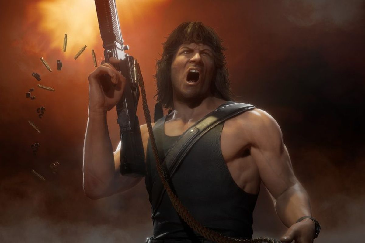 Ilustrasi karakter Rambo di Mortal Kombat 11.