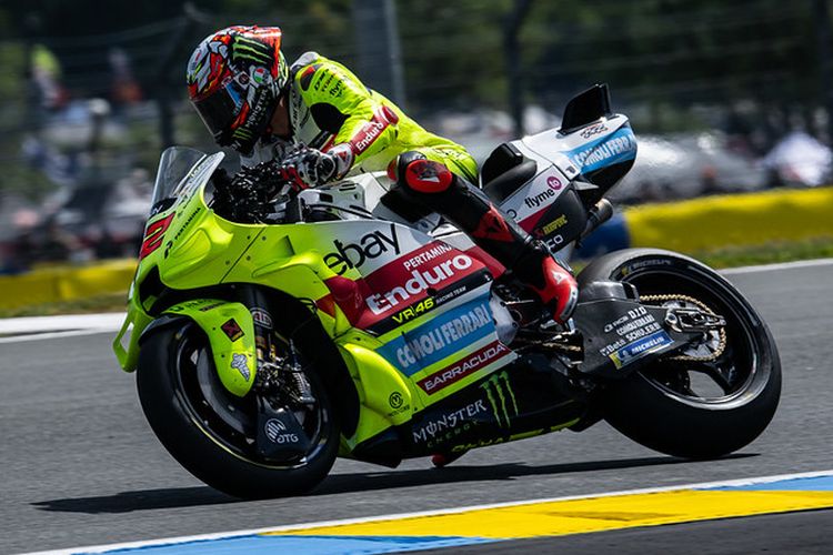 Marco Bezzecchi saat berlaga pada MotoGP Perancis 2024