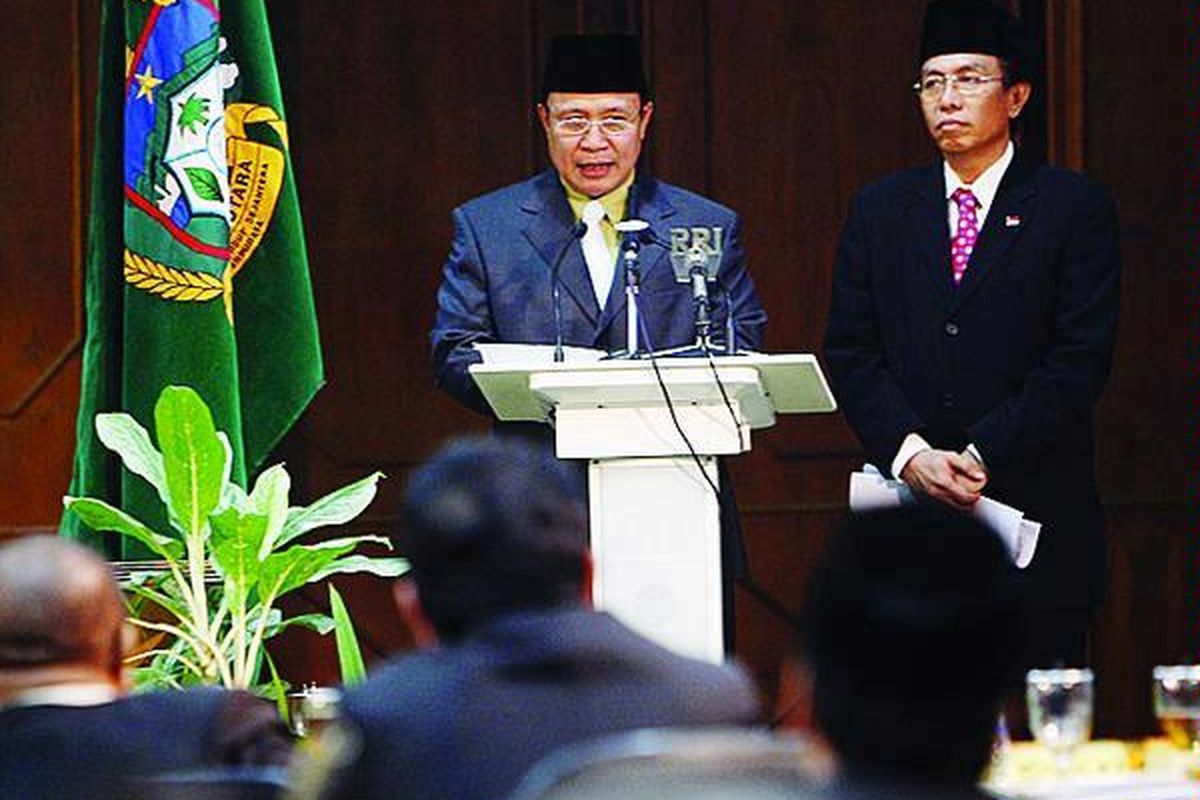 Pasangan calon gubernur dan wakil gubernur Sumatera Utara, Tritamtomo (kiri) dan Benny Pasaribu.