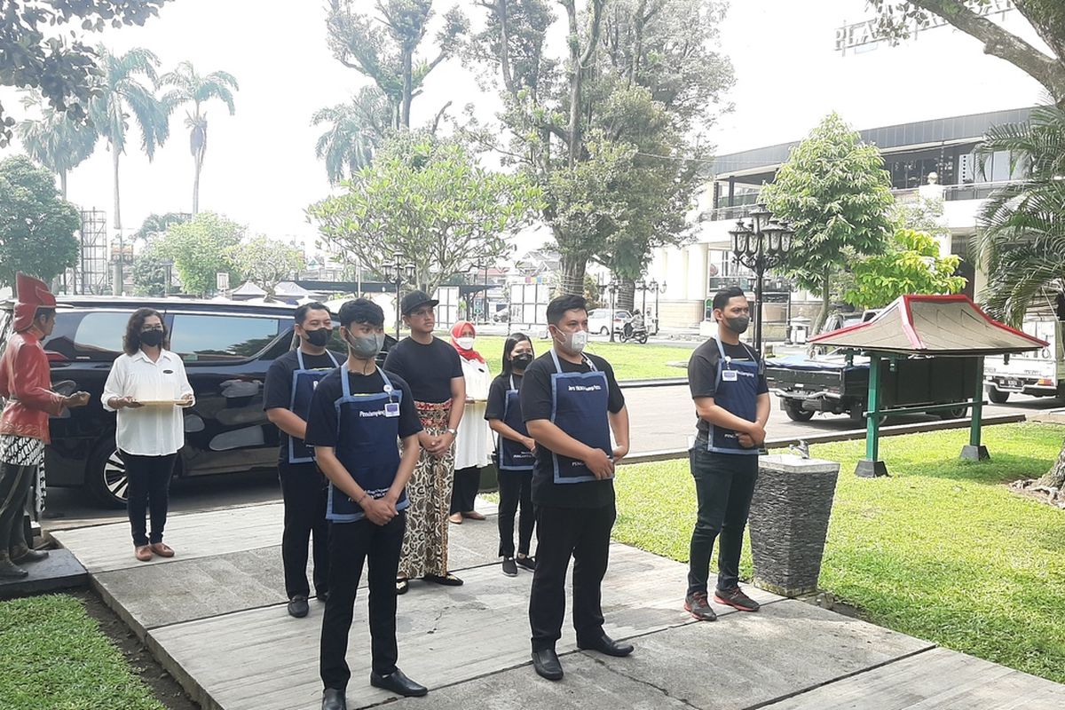 Kaesang Pangarep saat mengikuti gladi kotor akad nikah di Pendopo Agung Royal Ambarrukmo.