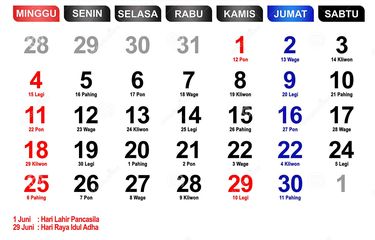 Kalender Bulan Juni 2023