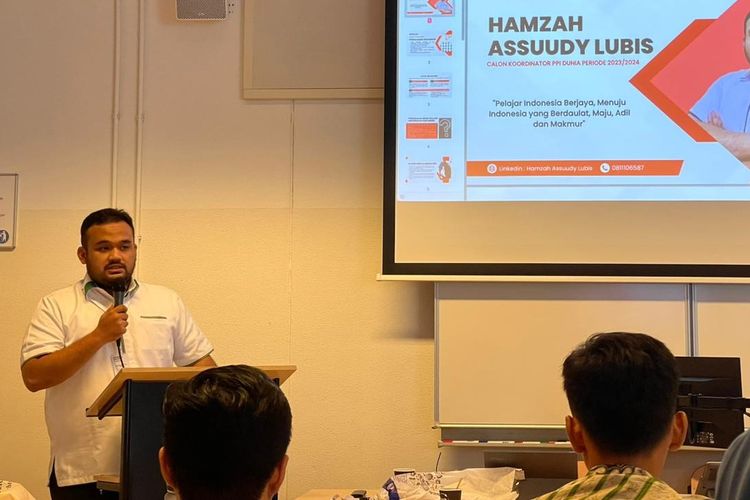 Hamzah Assuudy Lubis yang telah resmi terpilih sebagai Koordinator Perhimpunan Pelajar Indonesia (PPI) Dunia.