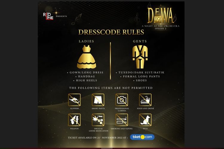 Dress code konser A Night At The Orchestra Dewa 19.