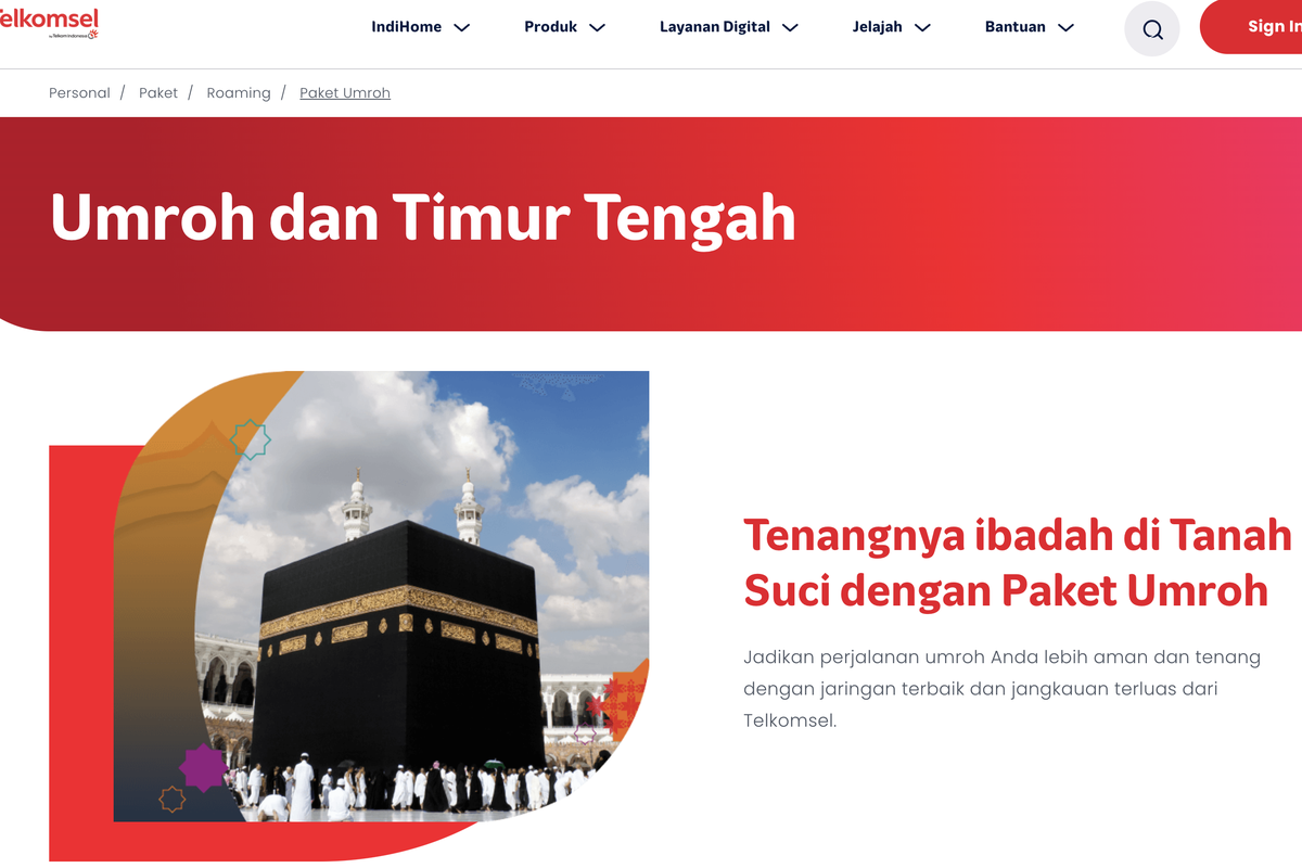 Ilustrasi paket umroh Telkomsel