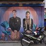 Mural Kaesang dan Erina Pakai Busana Jawa Hiasi Pertokoan Jalan Gatot Subroto Solo