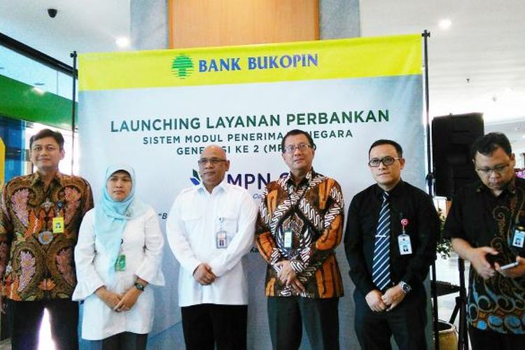 Peluncuran aplikasi Modul Penerimaan Negara (MPN) generasi kedua PT Bank Bukopin Tbk (Bukopin) di Kantor Pusat Bank Bukopin, Jakarta, Kamis (16/2/2017).