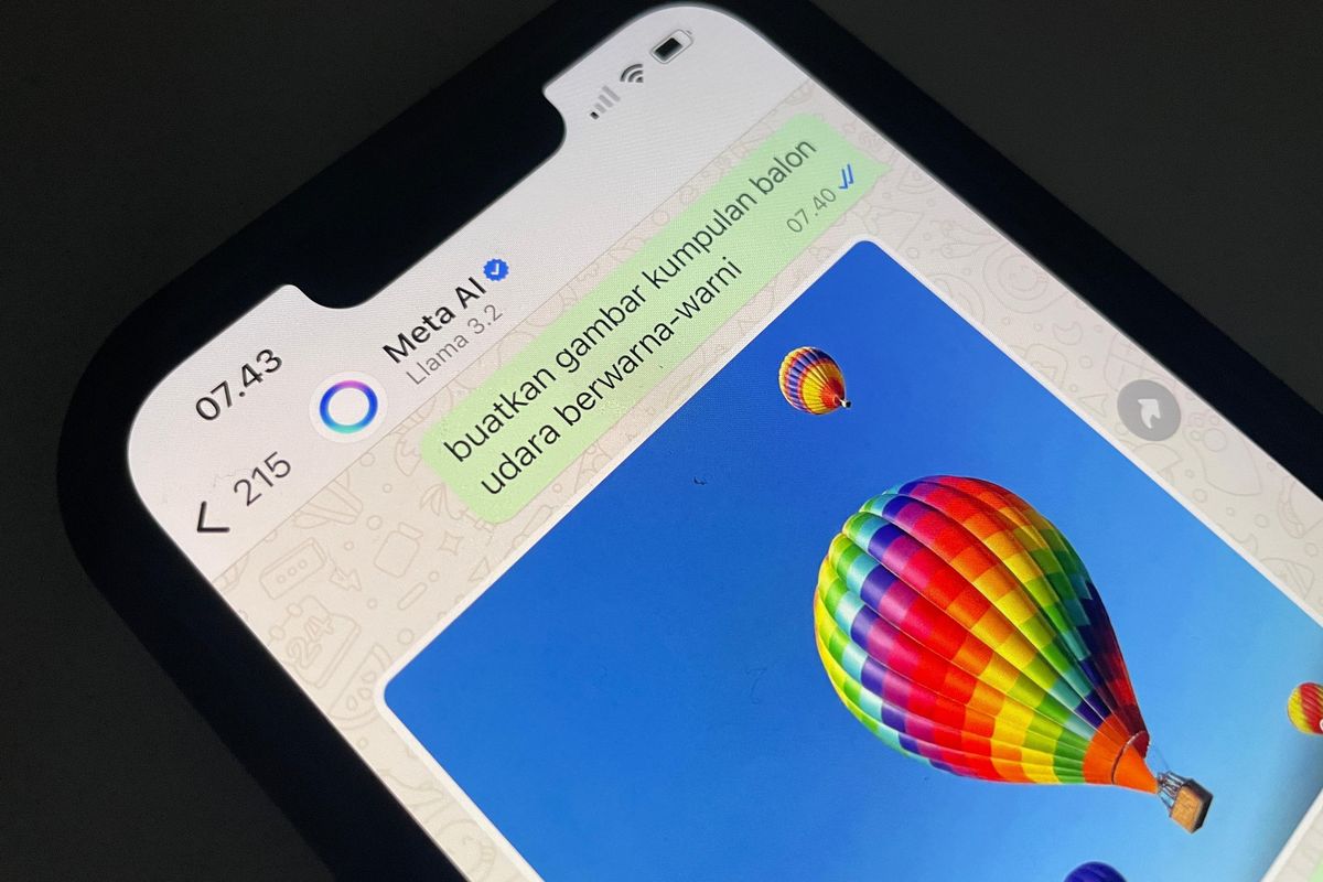 Cara membuat gambar di Meta AI WhatsApp.