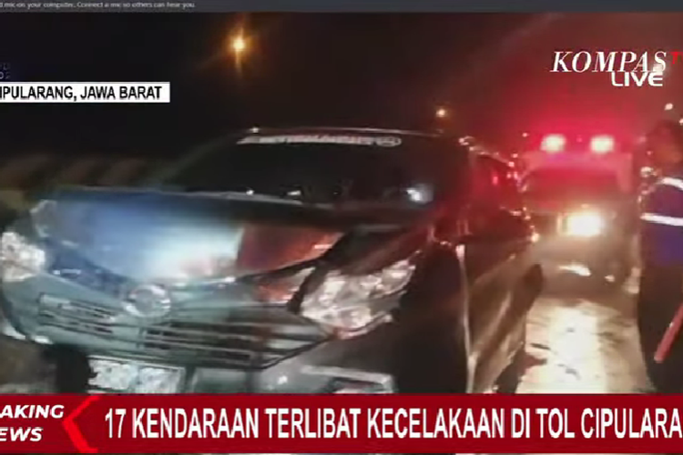 Sebanyak 17 kendaraan terlibat kecelakaan beruntun di Tol Cipularang KM 92, Minggu (26/6/2022) malam.