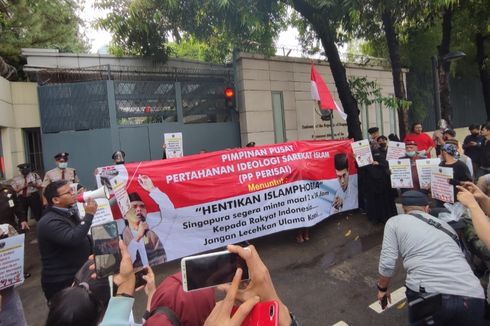 Sekelompok Orang Demo Bela UAS di Kedubes Singapura, Polisi Kerahkan 100 Personel untuk Pengamanan 