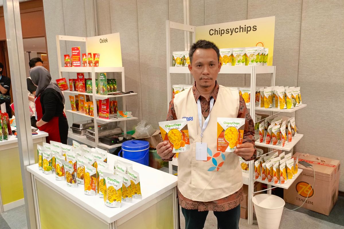 Yaotono, Founder ChipsyChips saat pameran Brilianpreneur 2023 di JCC, Jakarta pada Kamis (7/12/2023).