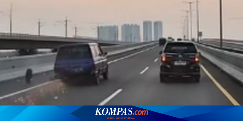 Video Saat Ban Belakang Isuzu Panther Terlepas di Jalan Tol