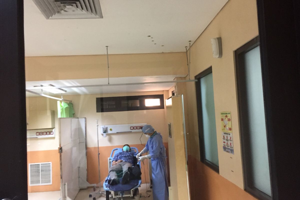 Penanganan virus corona di RSUD Bekasi, Kamis (5/3/2020).