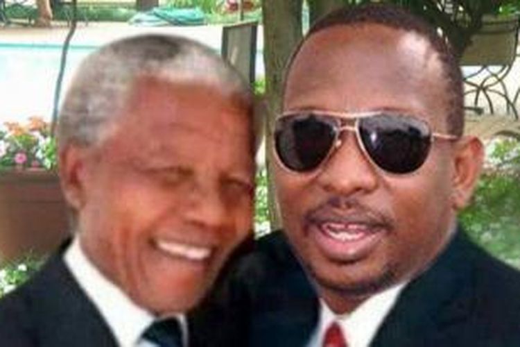 Politisi Kenya Mike Sonko menggunakan teknologi photoshop untuk merekayasa fotonya bersama Nelson Mandela.