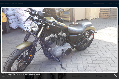 Link Lelang Motor Harley-Davidson Rp 64 Juta Sitaan Bea Cukai