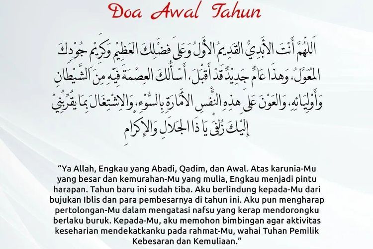 Doa Akhir Tahun dan Awal Tahun Baru Islam 1447 Hijriah, Lengkap Arab, Latin, dan Artinya