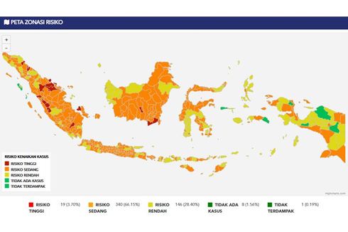 Zona Merah Indonesia Naik Signifikan Jadi 19 Daerah, Ini Daftarnya...