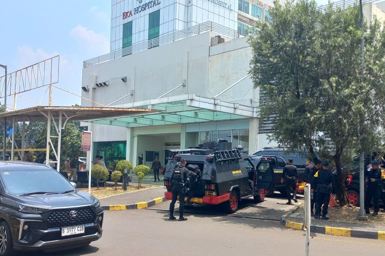 Suasana terkini RS Eka Hospital, Tangerang Selatan, setelah terjadi ledakan, Kamis (21/9/2023).