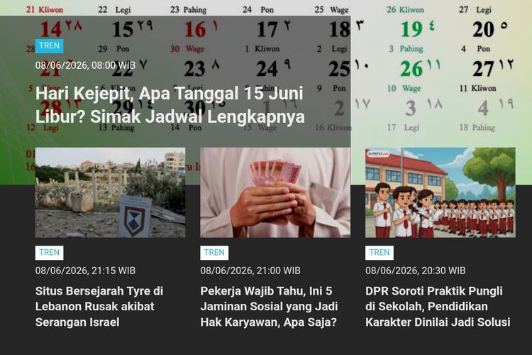 [POPULER TREN] 15 Juni Hari Kejepit, Apakah Libur? | Update Gempa Filipina, 3 Orang Tewas