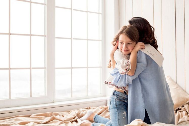 Ilustrasi ibu dan anak