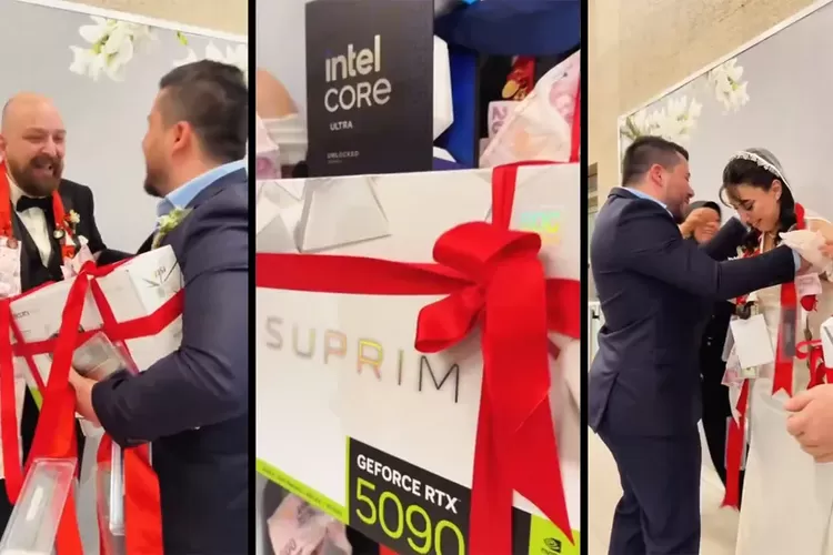 Ilustrais pengantin di Turki yang diberikan kado GPU RTX 5090 dan komponen PC lainnya.