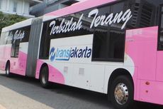 Tampilan Bus Transjakarta Pink Khusus Wanita