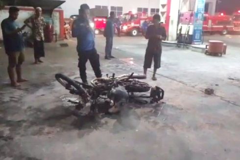 Sepeda Motor Terbakar di SPBU Makassar, Diduga karena Gunakan Tangki 