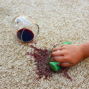 Ilustrasi membersihkan karpet yang terkena tumpahan minuman soda