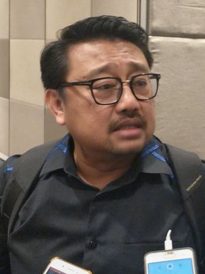 Wakil Sekjen Partai Demokrat Rachland Nashidik saat ditemui di kawasan Thamrin, Jakarta Pusat, Senin (10/12/2018).