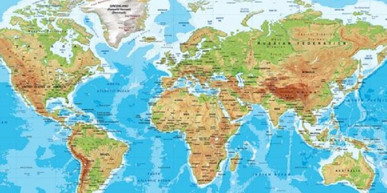 Bola dunia yang berisi gambar permukaan bumi disebut