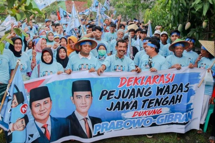 Ratusan Pejuang Wadas di Jateng dukung Prabowo-Gibran jadi Presiden dan Wakil Presiden 2024.