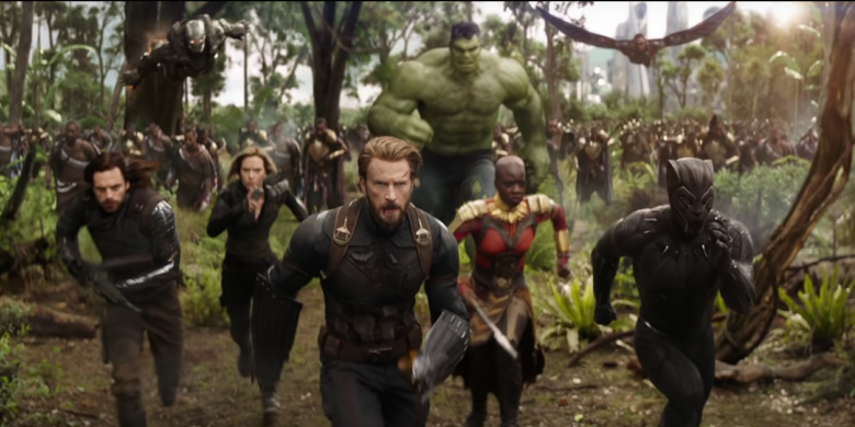 Captain America memimpin The Avenger dan pasukan Wakanda dalam Avengers: Infinity War.